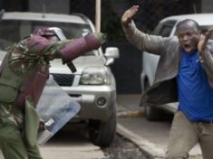 Kenyan Police using force on protesters
