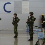 Armed troops at Shanghai airport