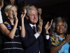 Bill Clinton and Supporters for Hillary Cinton