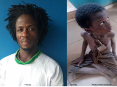 Pastor Francis Taiwo and chained child