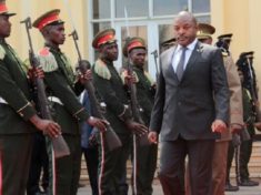 Burundi President Pierre Nkurunziza walks during a ceremony