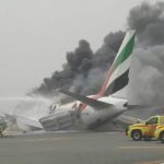Emirate Airline caught fire after emergency landing