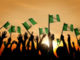 Nigerian flags and people