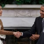 Obama vows to lift Myanmar sanctions as Aung San Suu Kyi visits