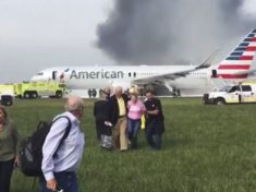 American Airline Passenger Jet Catches Fire at Chicago Airport