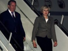 British PM Theresa May in India says UK to be free trade advocate