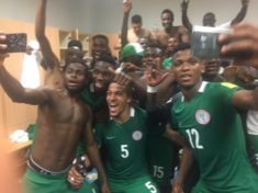 Nigerian Super Eagles after beating Algeria