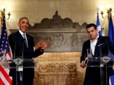 Obama offers Greece solidarity on debt as police protesters clash