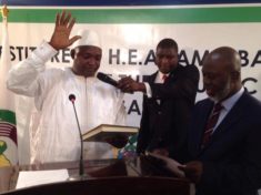 Adama Barrow takes the oath of office