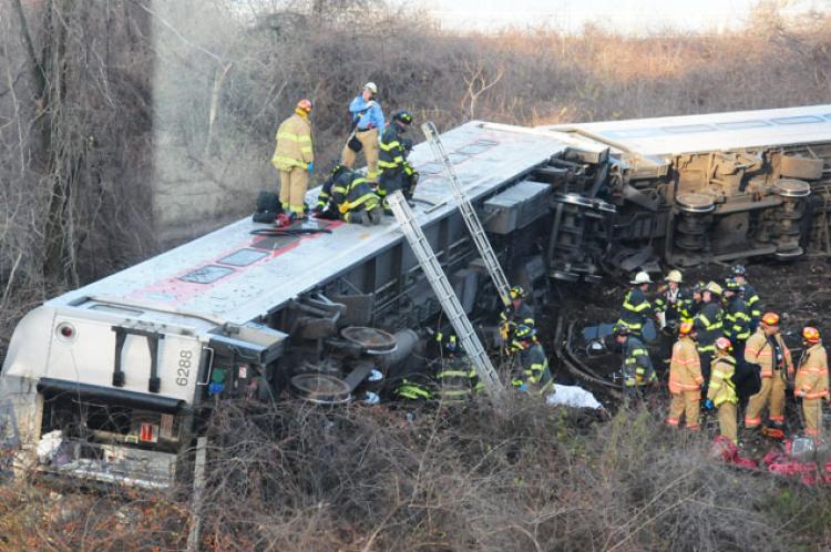 New York City commuter train derails in Brooklyn 37 injured