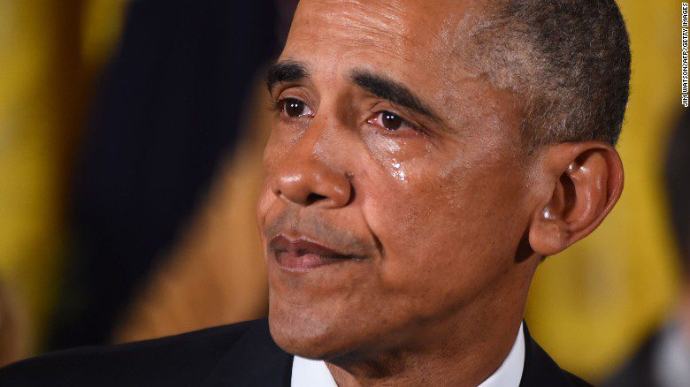 Obama cries