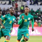 Sadio Mane celebrating Senegals win over Zimbabwe at AFCON 2017