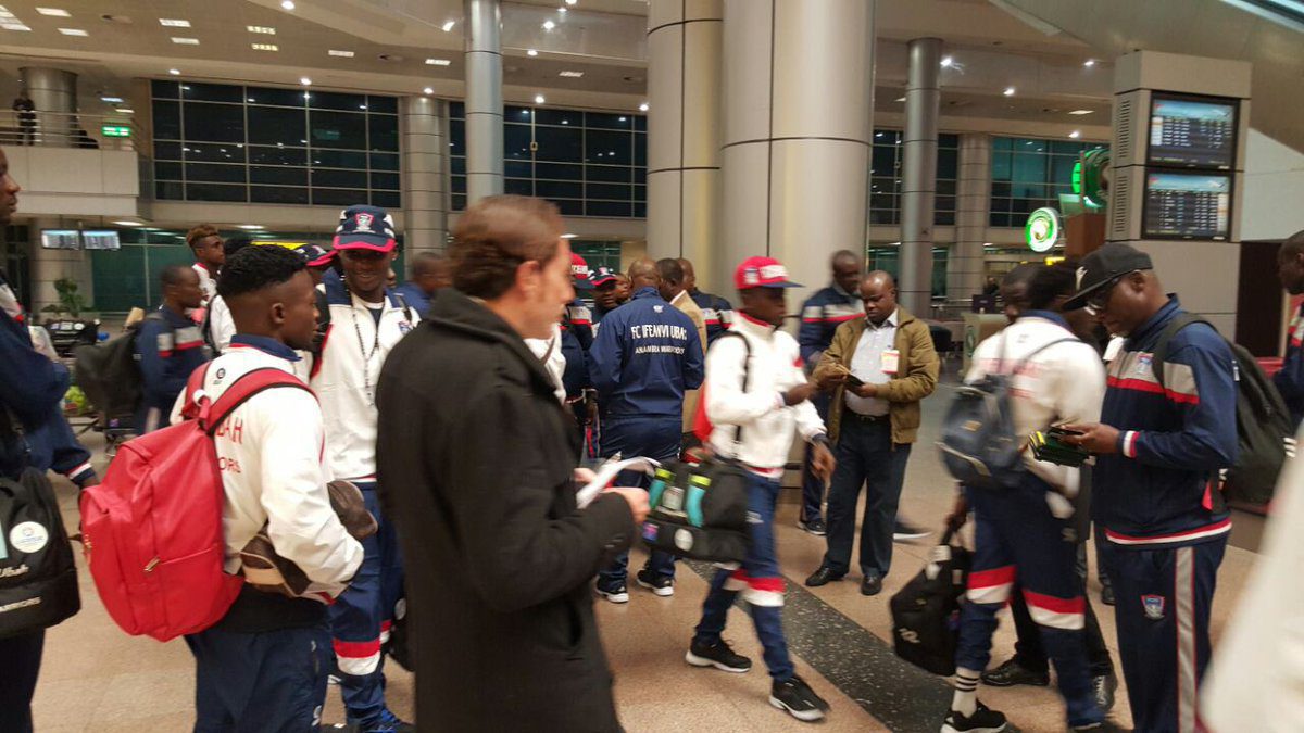 FC Ifeanyi Ubah arrives Egypt ahead of match against Al Masry Sc club