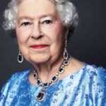 Queen Elizabeth in sapphire First British Monarch 65 years on throne