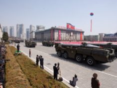 North Koreas KN 08 purported intercontinental ballistic missiles on parade