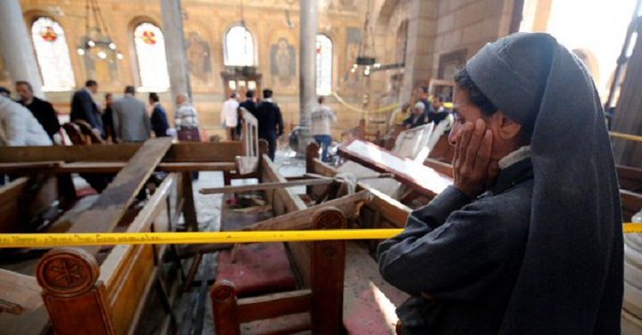 Worshippers at a Coptic Church