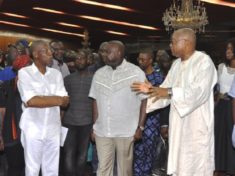 Ambode Lai Mohammed at the National Theatre