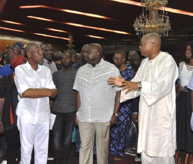 Ambode Lai Mohammed at the National Theatre