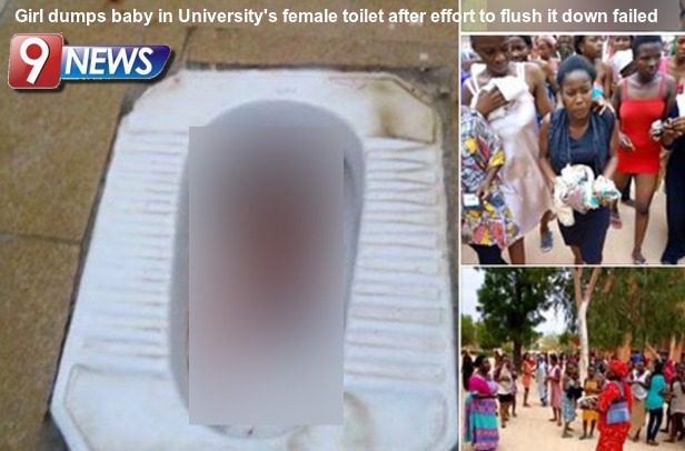 Girl dumps baby in Universitys female toilet after effort to flush it down failed