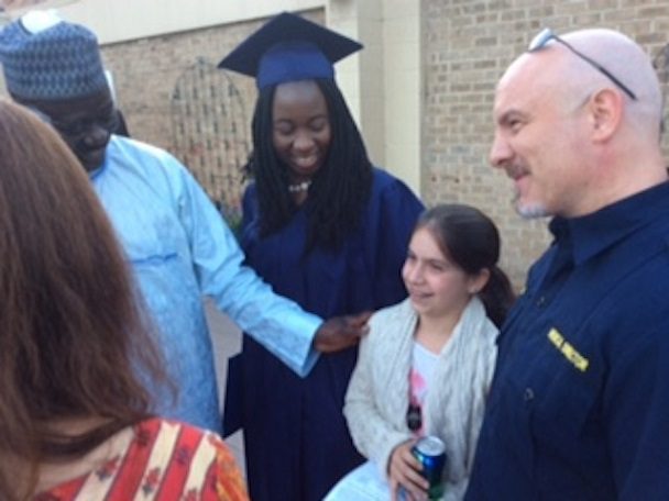 Chibok girls at the graduation in Washington DC