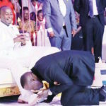 Church members kiss pastors feet during church service1