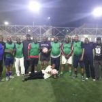 Deji Tinubu fifth left before the novelty match