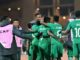 The Eagles jubilate after the winner in the 16th minute e1517437131156