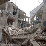 collapsed building