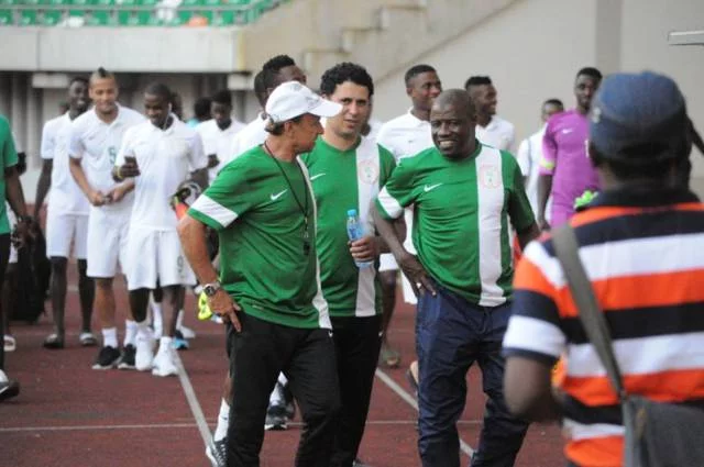 Super Eagles first training session ahead of the 2017 AFCON qualifiers in Uyo.