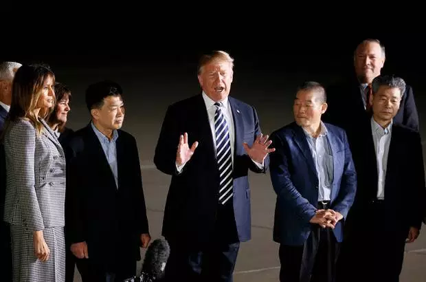 Trump welcomes three Americans freed by North Korea