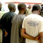 Back view of the suspects paraded by the military in Jos Plateau State on July 17 2018.