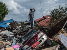 Devastation caused by the earthquake in Indonesia