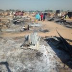 Part of Dalori IDP camp that was burnt on Wednesday night by insurgents. 489x367