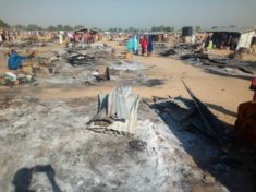 Part of Dalori IDP camp that was burnt on Wednesday night by insurgents. 489x367