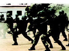 Soldiers in a training session