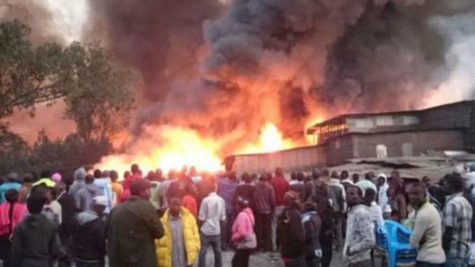 Fire rages at Kenya's largest open-air market