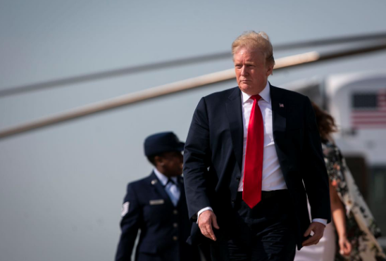 U.S. President Donald Trump walks to board Air Force One as they travel to Florida for Easter weekend, at Joint Base Andrews in Maryland, U.S., April 18, 2019. REUTERS/Al Drago