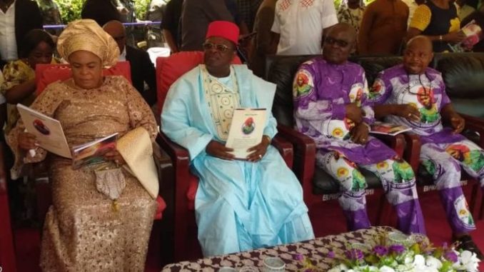 Patience Jonathan Governor Dave Umahi and others at burial of Late Mama Okorie