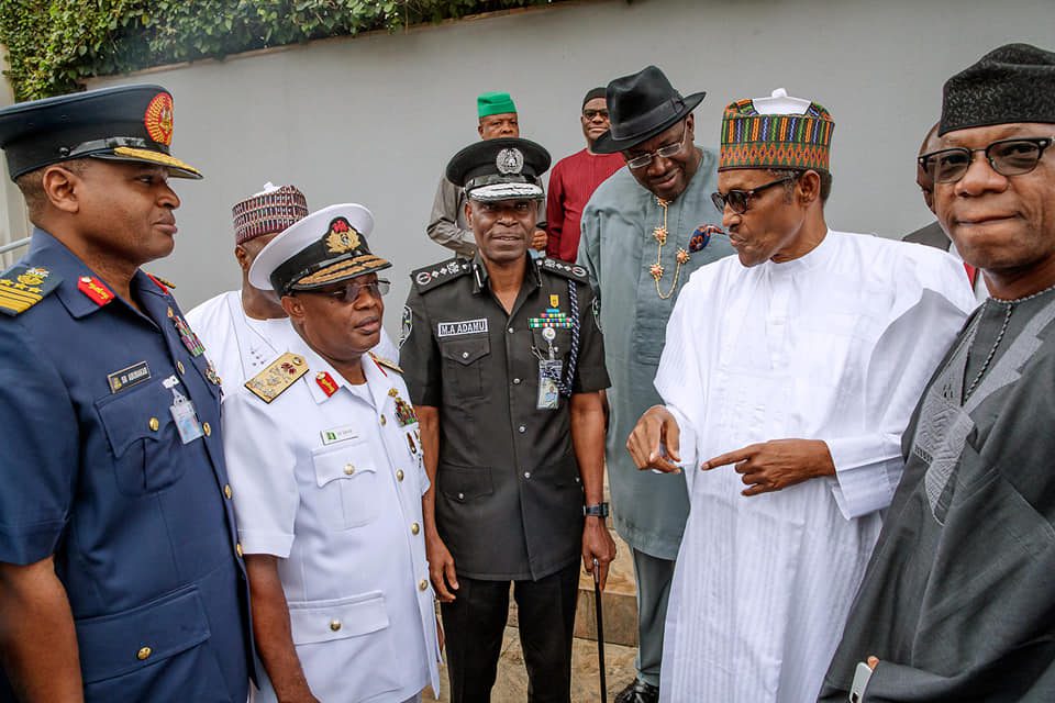 788b6759 president buhari with some governors and security chiefs after their meeting at the state house abuja friday 1 1