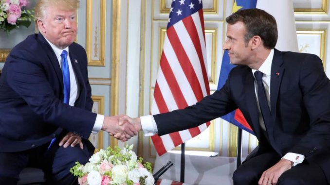 USA President Donald Trump and French President Emmanuel Macron