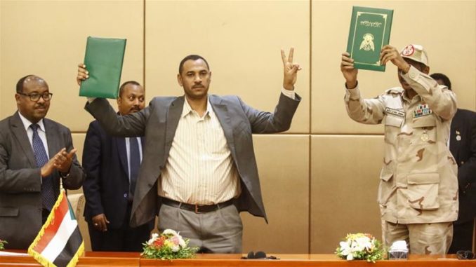 Sudan's military and revolutionary protest leaders sign new constitutional declaration
