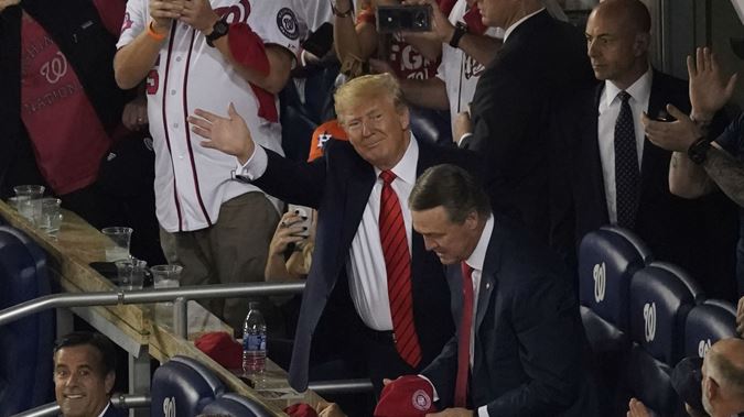Donald Trump booed by baseball fans in washington