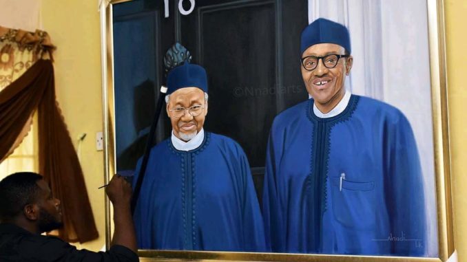 Buhari and Mamman Daura's painting