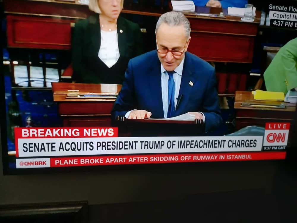 BREAKING NEWS: SENATE ACQUITS PRESIDENT TRUMP OF IMPEACHMENT CHARGES