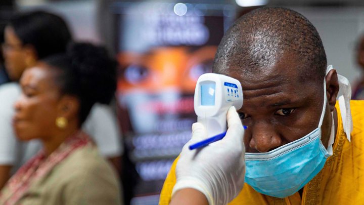 A man being tested for Corona virus