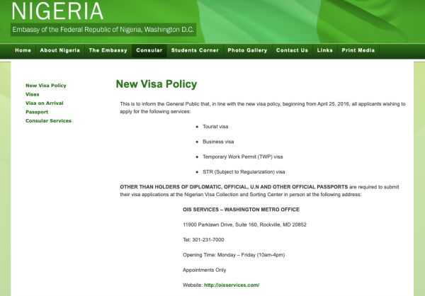 Nigeria Embassy US Screen shot