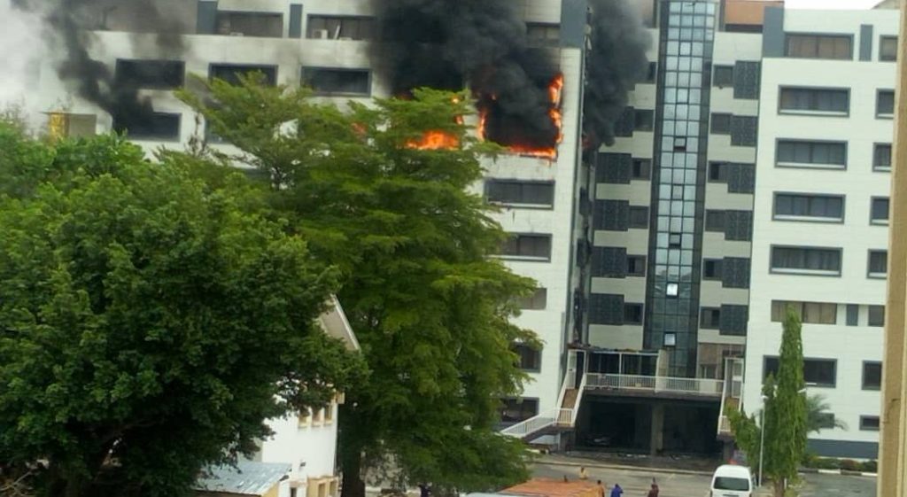 Nigerian Treasury House Abuja Burnt Down, Fire service probing cause