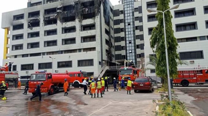 Nigerian Treasury House Abuja Burnt Down, Fire service probing cause