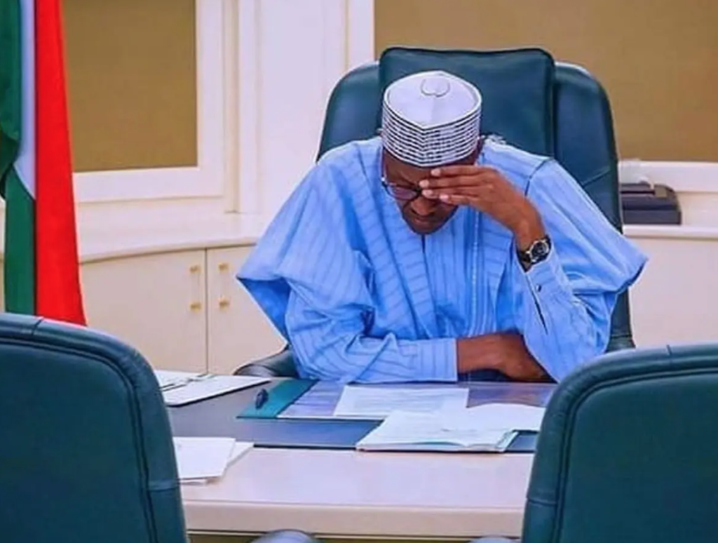 President Buhari Sad Tired and Having Headache