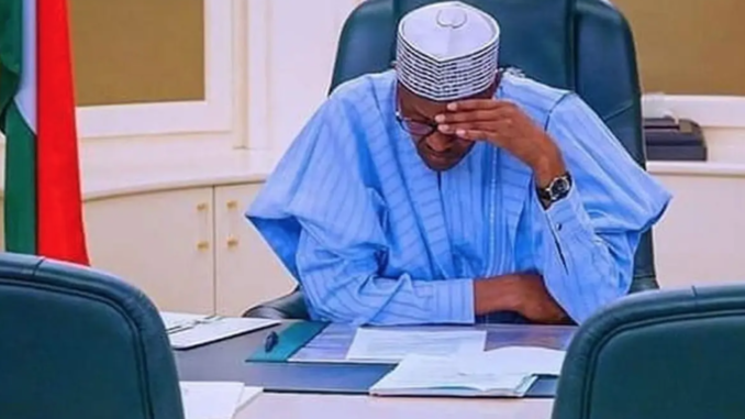 President Buhari Sad Tired and Having Headache